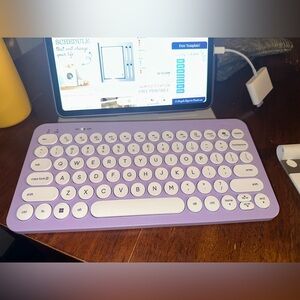 Purple Wireless Keyboard with Round Keys